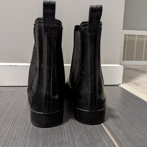 Black rain boots, size 7, rubber boots, - Picture 2 of 3